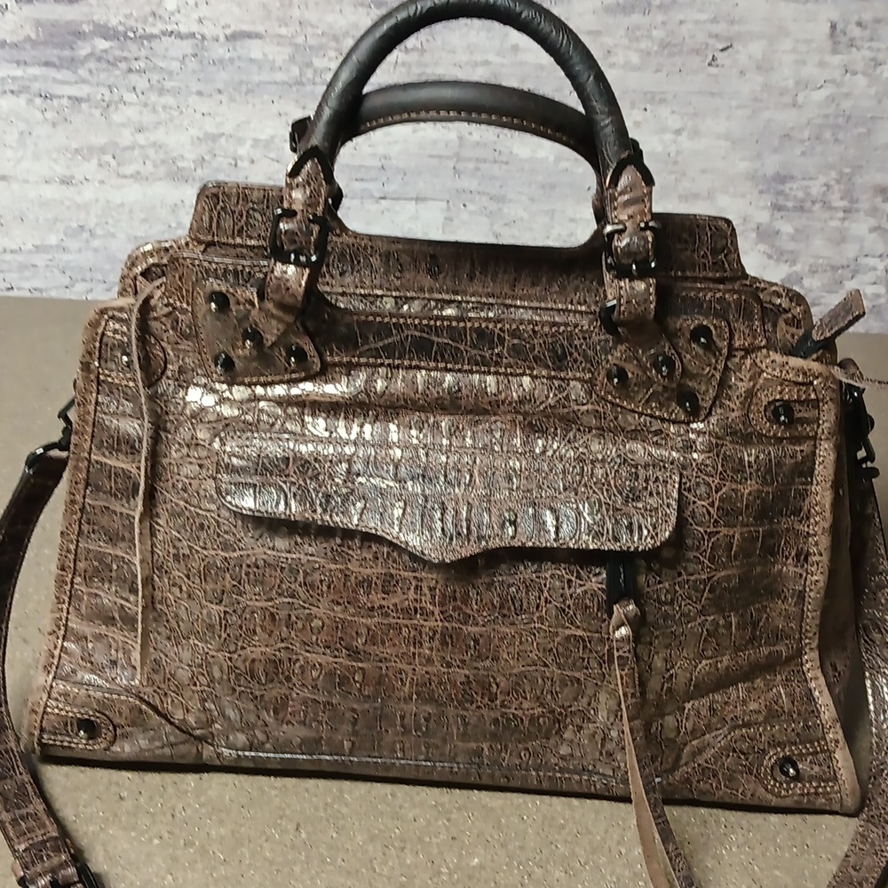 Rebecca Minkoff Croc Embossed Satchel - Picture 1 of 14